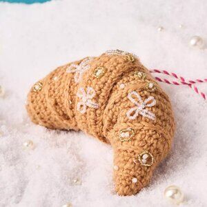 Anthropologie Crochet Croissant Ornament - New with Tag